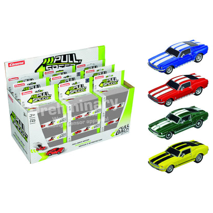 Coches CARRERA Ford Mustang 67 Pull Back a escala 1:43 en colores surtidos