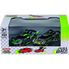 Twinpack CARRERA con dos coches Hypercars negros y verdes a escala 1:43