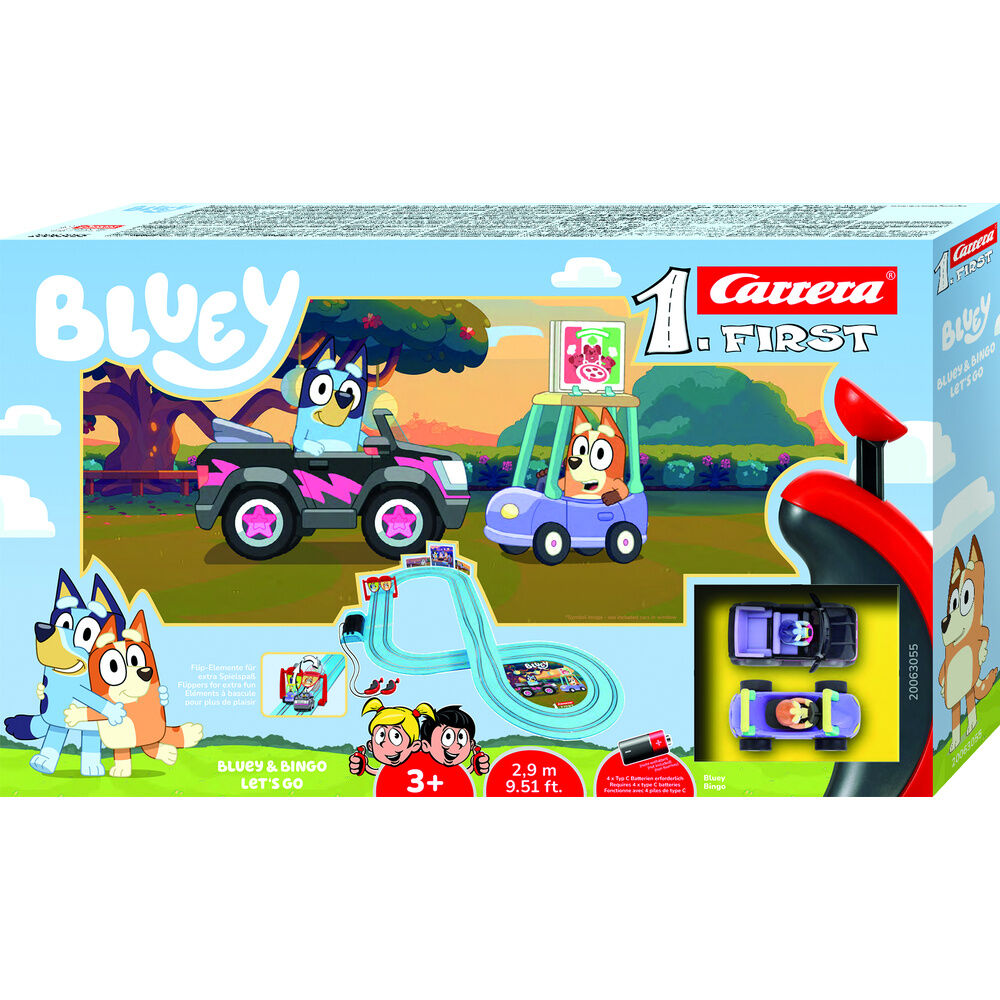 Circuito de carreras Carrera Bluey y Bingo Let’s Go Bluey