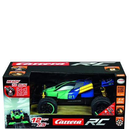 Coche radio control CARRERA Factory Racing verde y azul