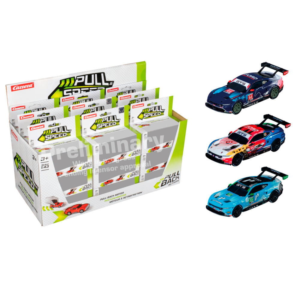 Coche CARRERA Ford Mustang GT3 Pull Back a escala 1:43