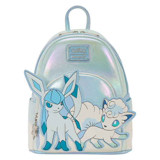 Mochila Pokémon Loungefly iridiscente con Glaceon y Vulpix de Alola