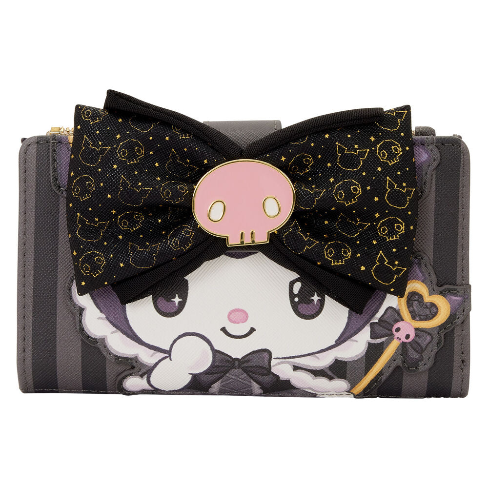 Cartera Loungefly de Kuromi 20th Anniversary con lazo negro y detalles dorados