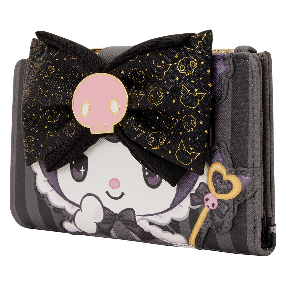 Cartera Loungefly de Kuromi 20th Anniversary con lazo negro y detalles dorados - 4