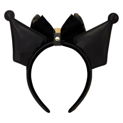Diadema negra de orejas Kuromi Hello Kitty Loungefly con lazo dorado - 4