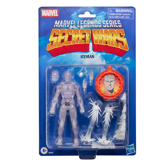 Figura articulada de Iceman Marvel Legends Secret Wars con accesorios de hielo