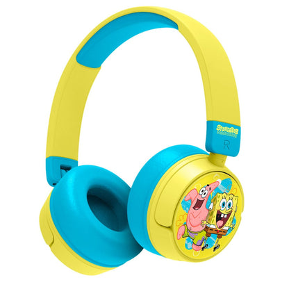 Auriculares infantiles inalámbricos de Bob Esponja en amarillo y azul