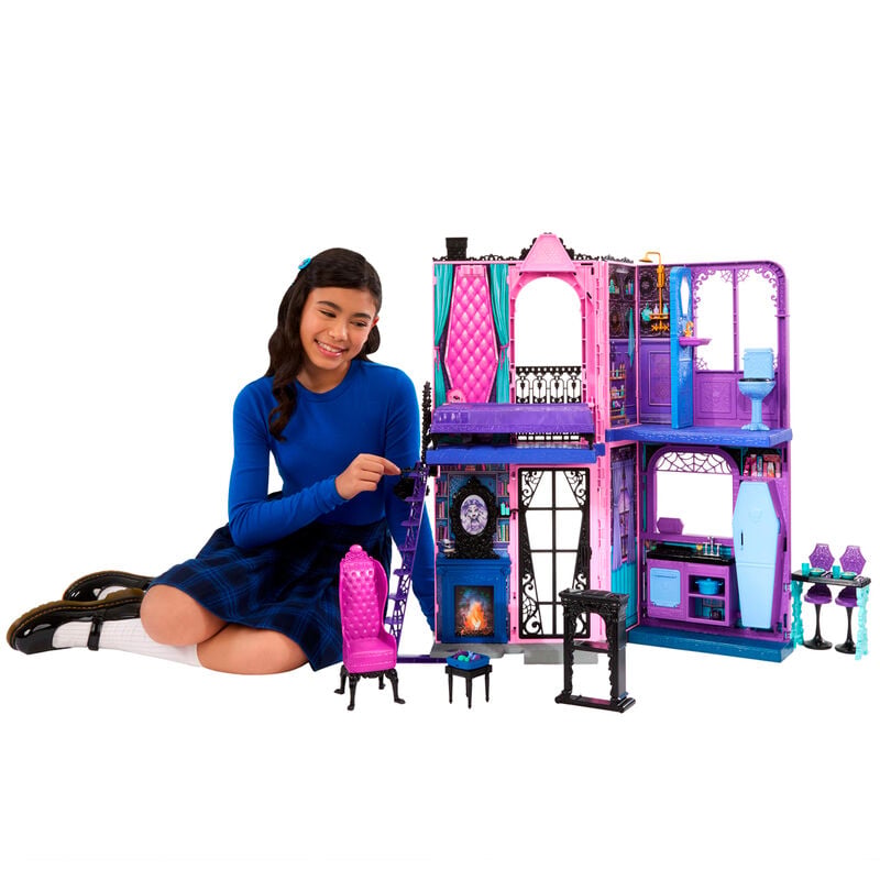 Hotel Buuuutique Monster High, casa de muñecas plegable rosa y morada