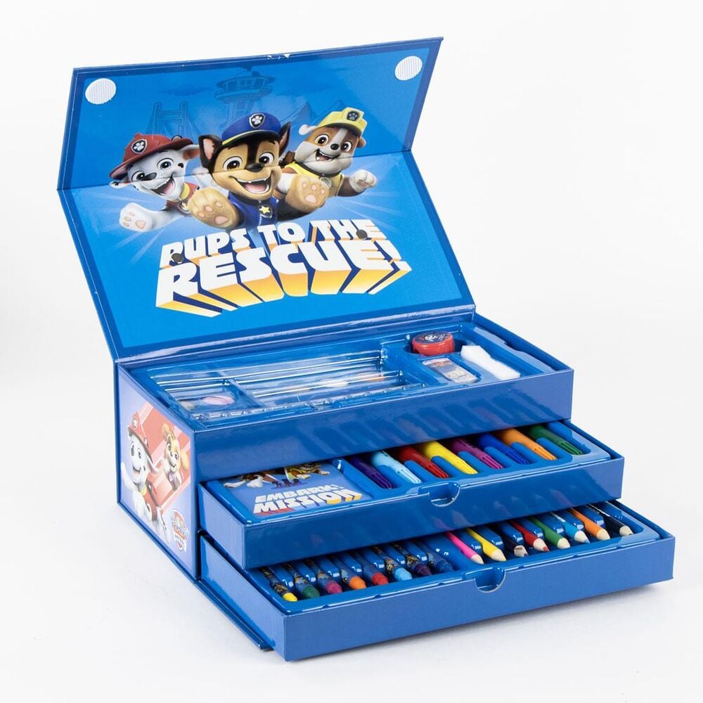 Maletín de papelería coloreable Paw Patrol CERDÁ con pinturas, rotuladores y lápices de colores - 2