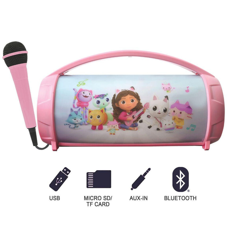 Altavoz Bluetooth rosa de Gabby's Dollhouse con micrófono
