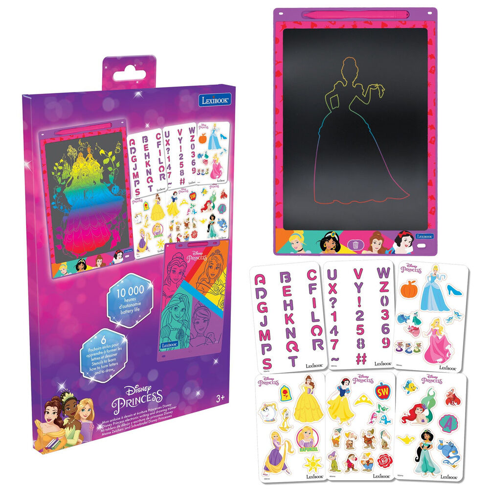 Tableta de tinta electrónica Princesas Disney Lexibook con lápiz y plantillas
