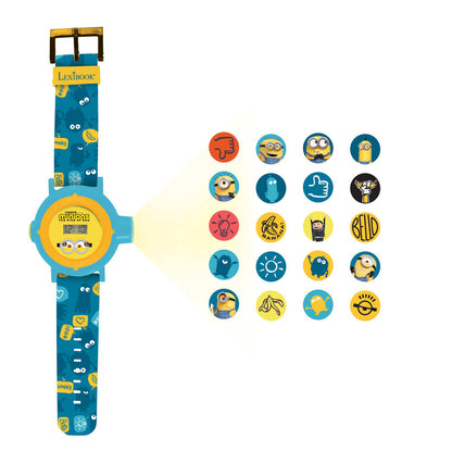 Reloj digital proyector Minions Lexibook azul y amarillo