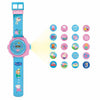 Reloj digital rosa y azul con proyector de imágenes de Peppa Pig