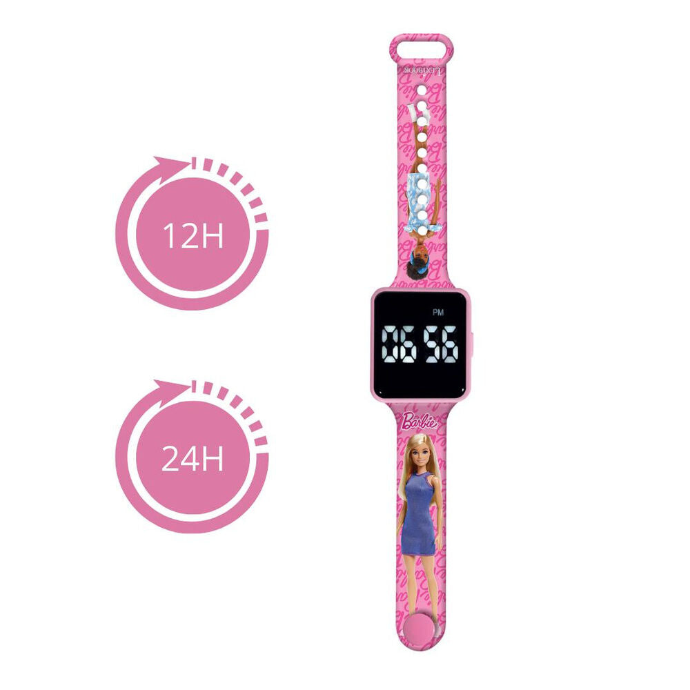 Reloj digital LED Barbie rosa con correa ajustable