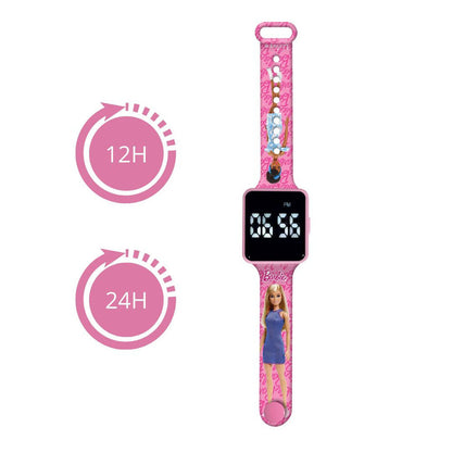 Reloj digital LED Barbie rosa con correa ajustable