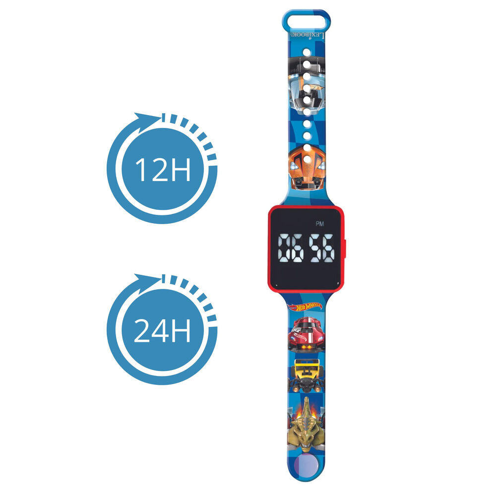 Reloj digital LED azul Hot Wheels con correa ajustable