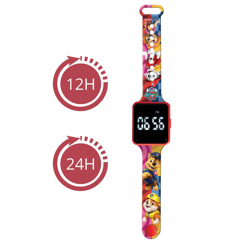 Reloj digital LED Paw Patrol con correa colorida