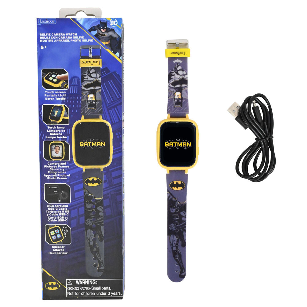 Reloj digital Batman LEXIBOOK con cámara y correa negra y amarilla