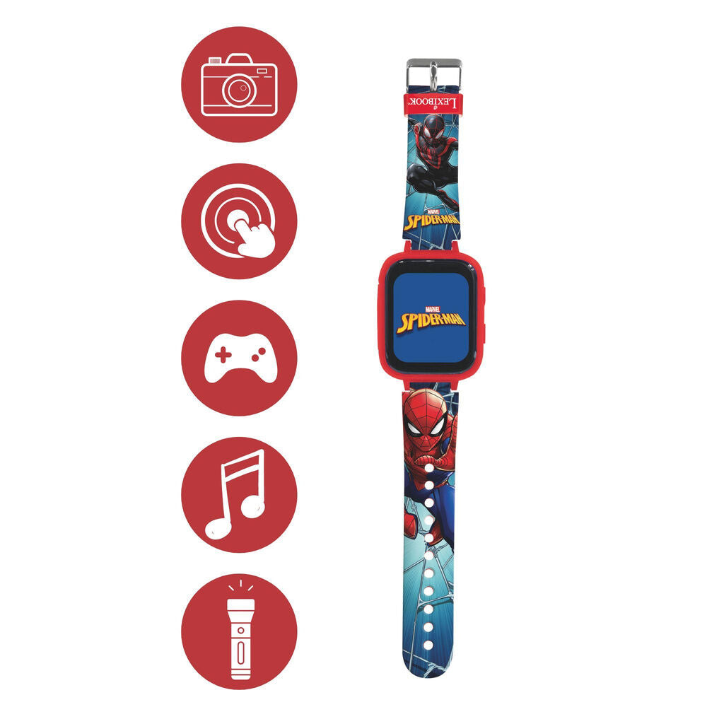 Reloj digital Spider-Man Marvel con cámara y correa roja y azul