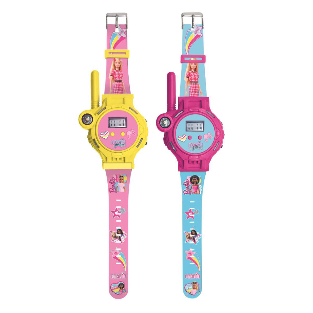 Relojes digitales walkie-talkie Barbie en rosa, amarillo, turquesa y fucsia
