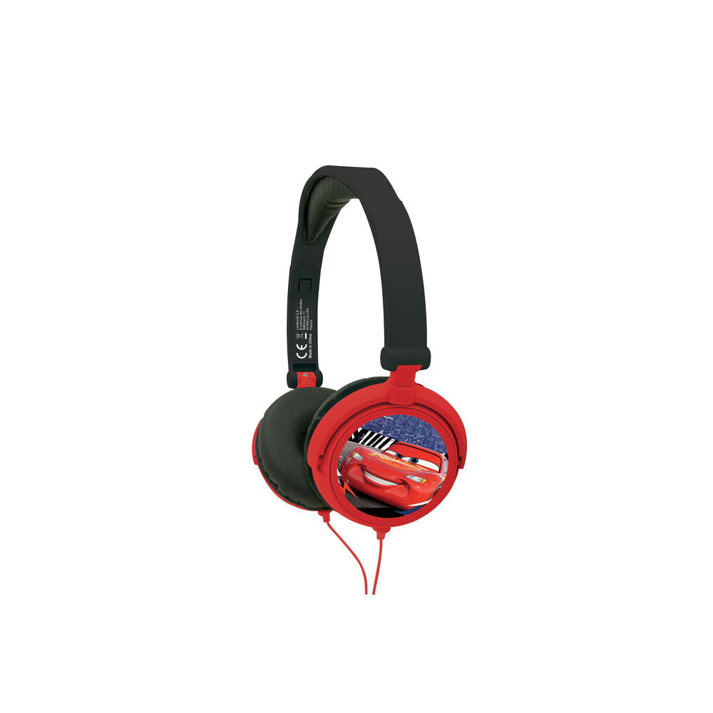 Auriculares plegables rojos y negros de Cars con Rayo McQueen
