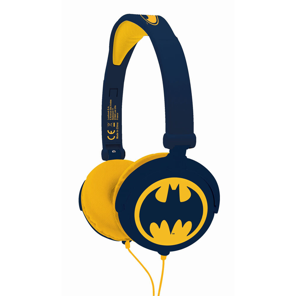Auriculares plegables Batman DC Comics azules y amarillos