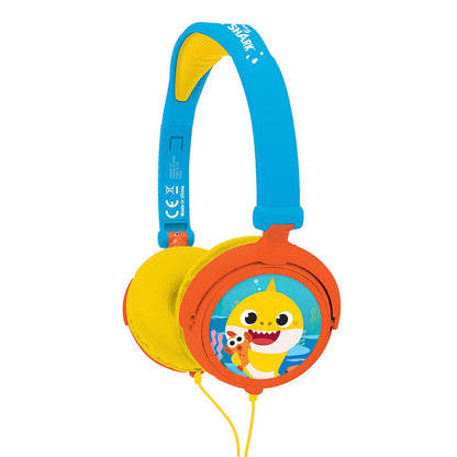 Auriculares plegables Baby Shark de LEXIBOOK en azul, amarillo y naranja