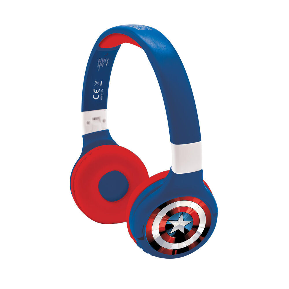 Auriculares plegables azules y rojos de Los Vengadores Marvel