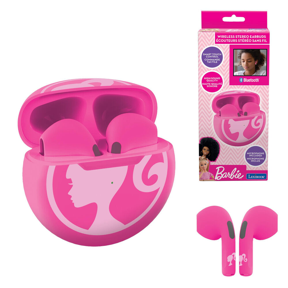 Auriculares inalámbricos Barbie rosas con estuche de carga