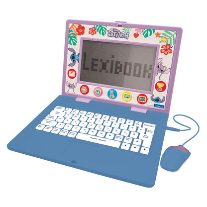 Portátil educativo bilingüe Stitch Disney de Lexibook con teclado y pantalla LCD