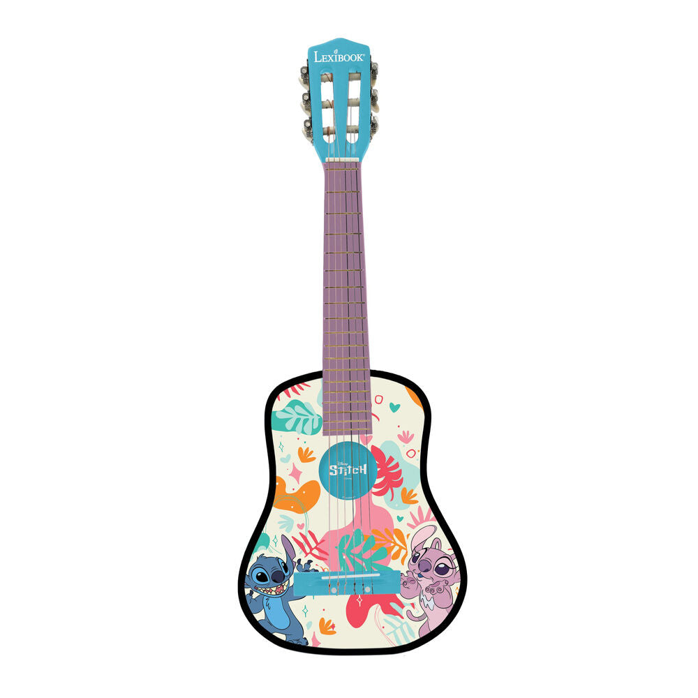 Guitarra de madera Stitch Disney de 78 cm con diseño de Stitch y Angel