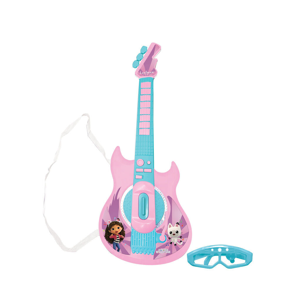 Guitarra electrónica rosa y turquesa de La Casa de Muñecas de Gabby