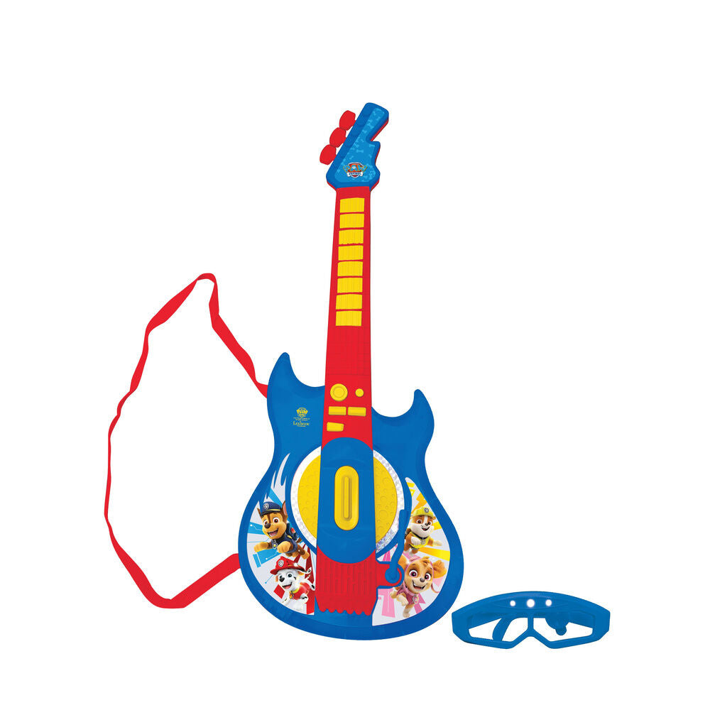 Guitarra electrónica azul y roja de Paw Patrol con correa
