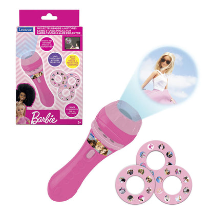 Linterna proyector Barbie rosa con tres discos de imágenes