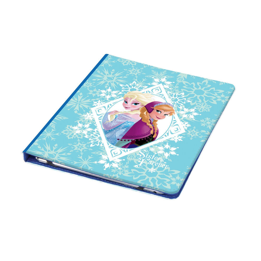Funda de tablet Frozen Disney azul con Elsa, Anna y copos de nieve