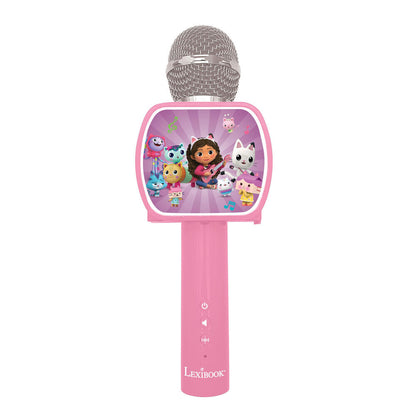 Micrófono Bluetooth rosa de La Casa de Muñecas de Gabby con personajes
