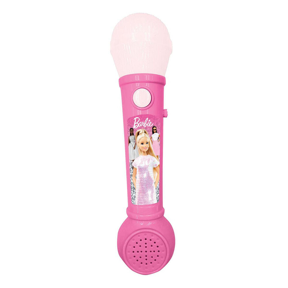Micrófono luminoso rosa Barbie con altavoz