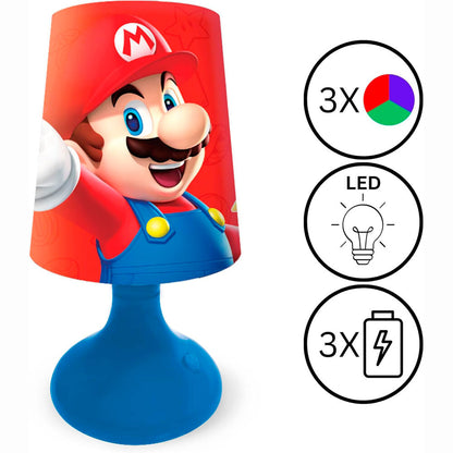 Mini lámpara LED de Super Mario con base azul