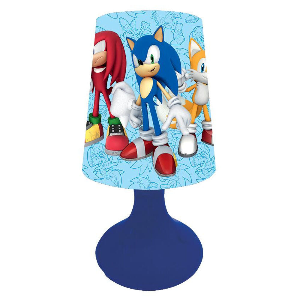 Mini lámpara azul de Sonic the Hedgehog con Sonic, Knuckles y Tails