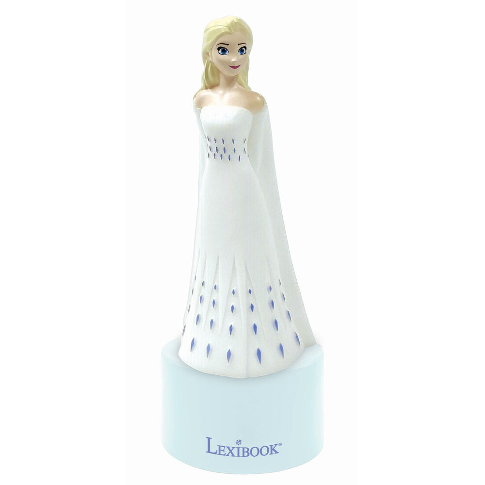 Luz nocturna con altavoz de Elsa Frozen sobre base azul claro