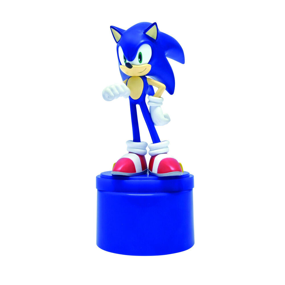 Luz nocturna con altavoz de Sonic sobre base azul