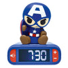 Despertador 3D azul de Capitán América con pantalla LCD