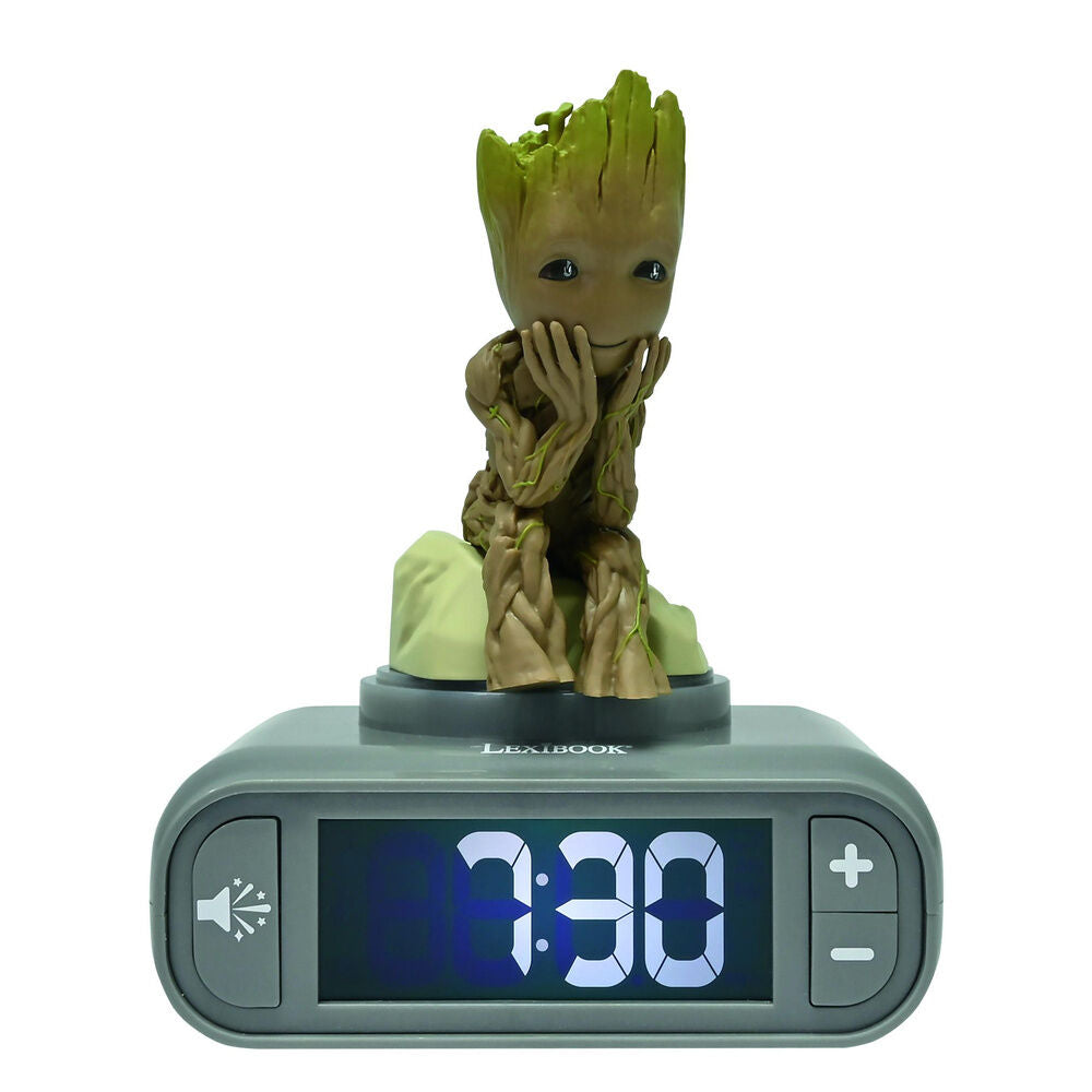 Reloj despertador 3D de Groot Marvel con pantalla LCD