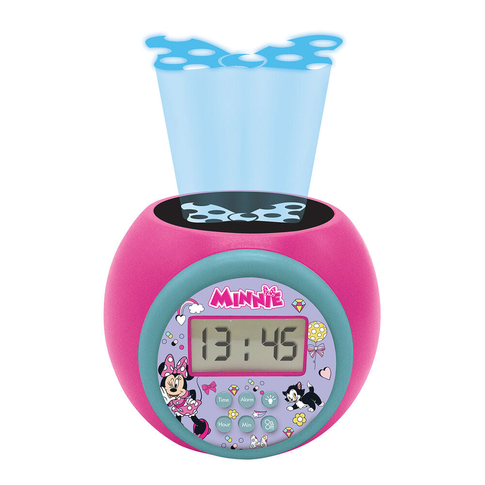 Reloj despertador proyector Minnie Disney rosa con pantalla LCD - 2