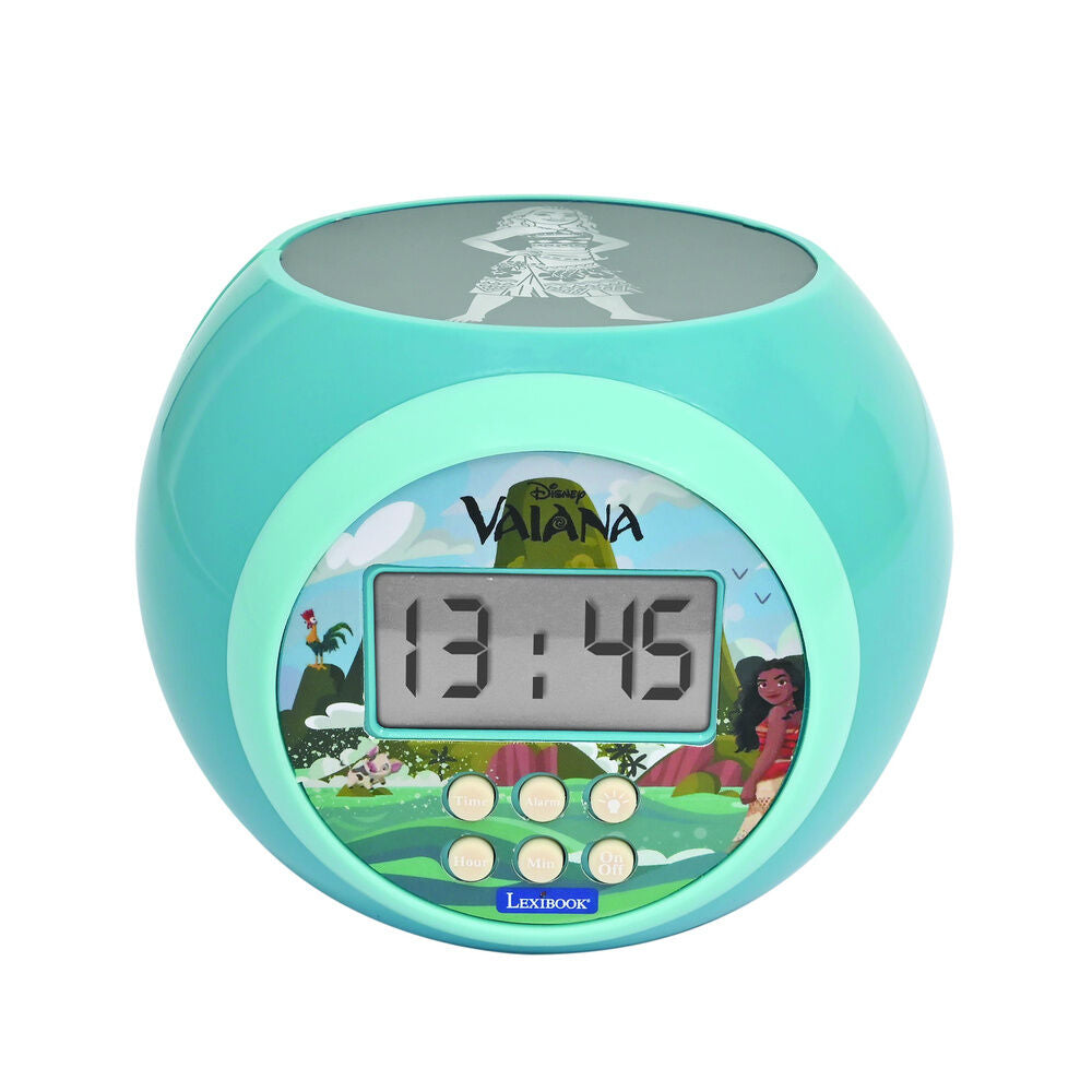 Reloj despertador proyector turquesa de Vaiana Disney