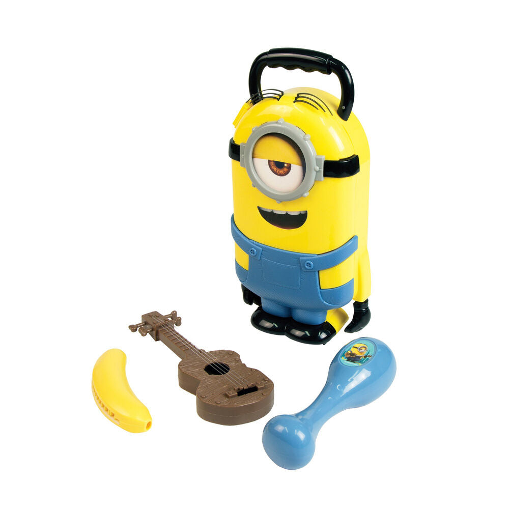 Estuche Stuart Minions con maraca, mini ukelele y armónica de plátano