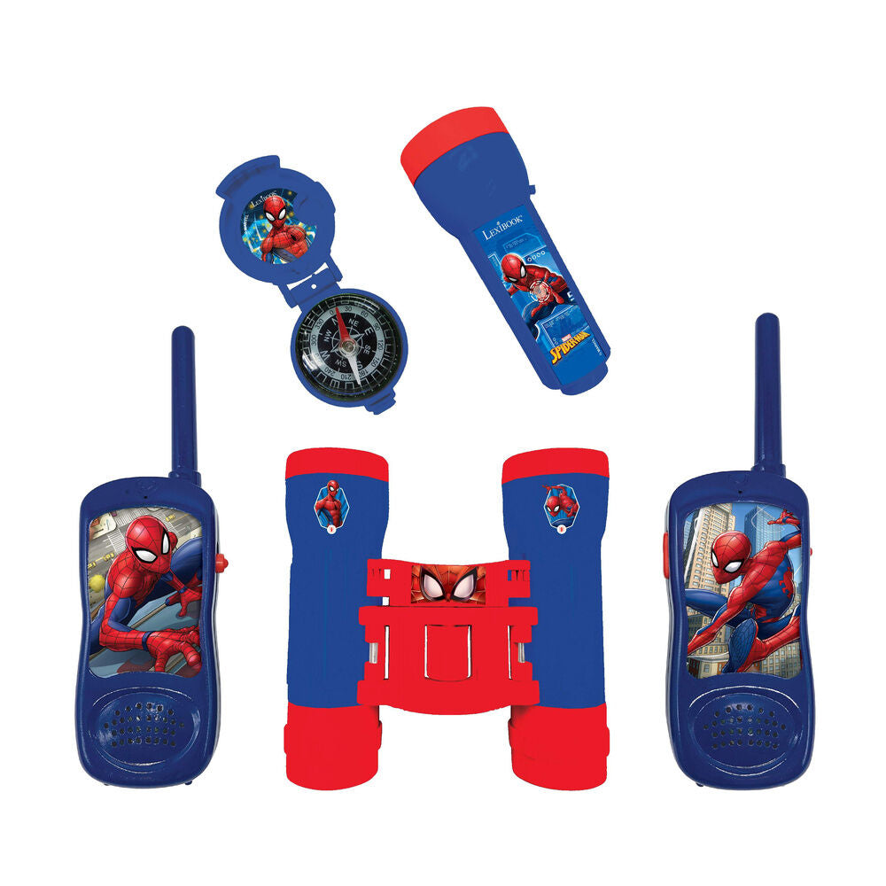 Set aventurero Spider-Man con walkie-talkies, prismáticos, linterna y brújula
