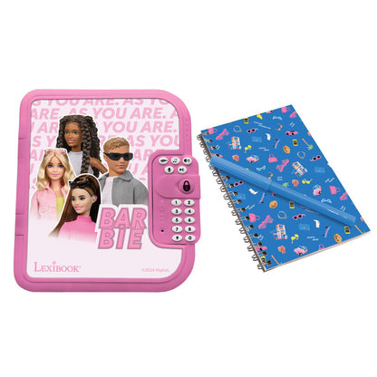 Diario electrónico rosa Barbie Lexibook con cuaderno y bolígrafo