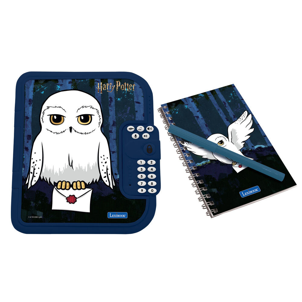 Diario electrónico Harry Potter Hedwig con cuaderno y bolígrafo