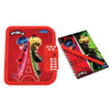 Diario electrónico rojo de Ladybug con cuaderno y bolígrafo